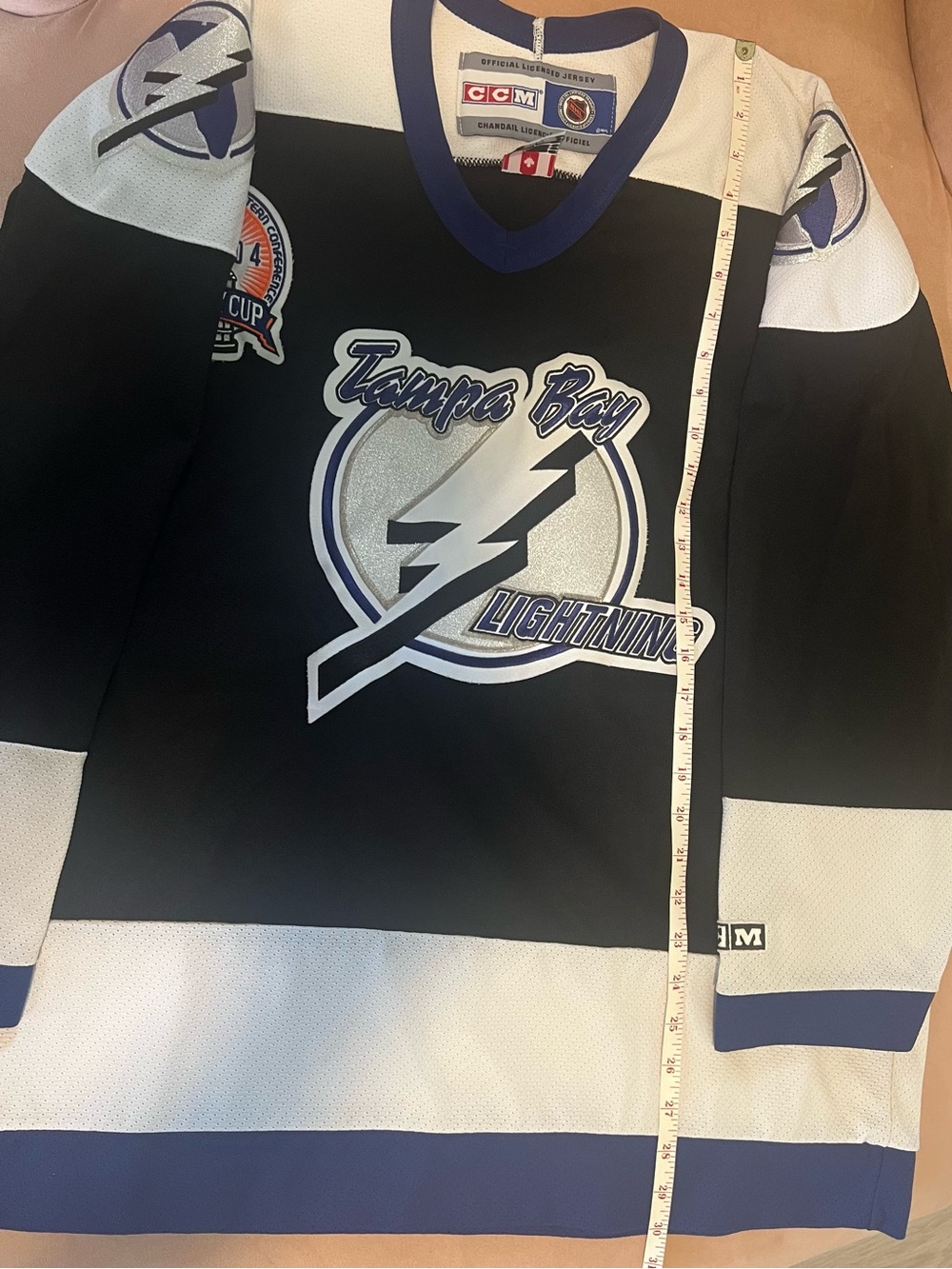 CCM Tampa Bay Lightning Black and Royal Blue Hockey Jersey